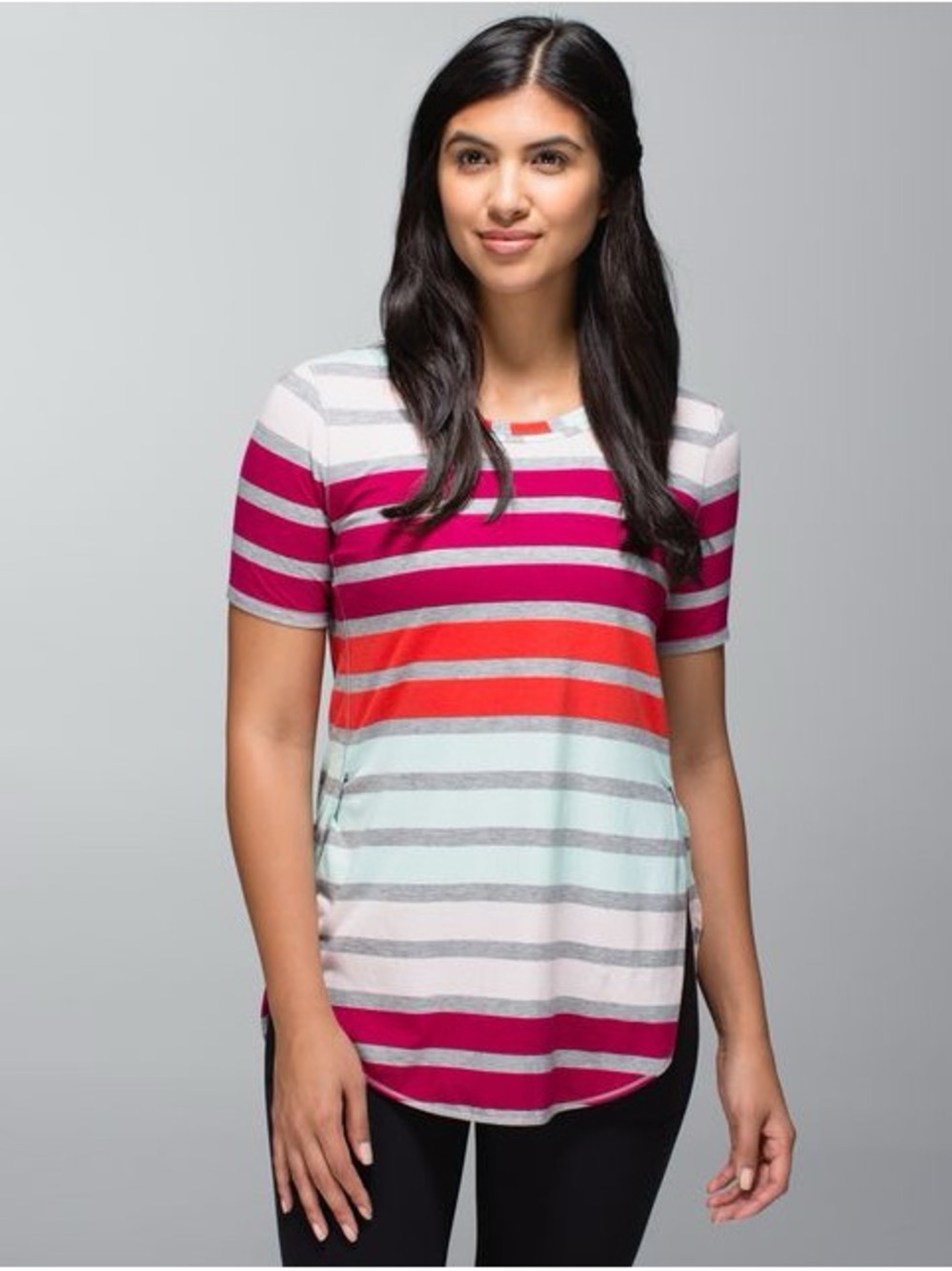 Lululemon Om Short Sleeve Tee Multicolor Stripe